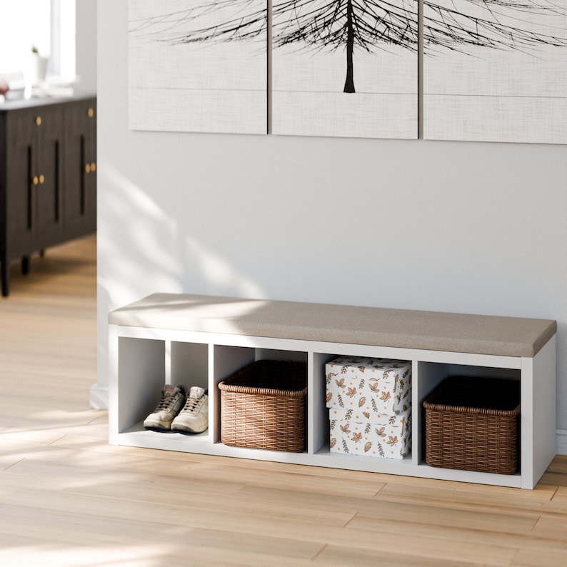 Sitzkissen für Ikea Kallax Regal in Beige, Sitzpolster für Schubank