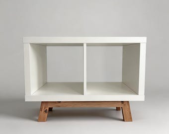 Base per ripiano IKEA Kallax, 2 scomparti, struttura in legno 62 x 33 x 14 cm, Rovere Artigianale - rialzo, piedini per mobili, per Kallax 2x1 e 2x2
