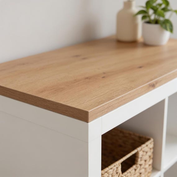 Wooden Panel for Ikea Kallax Shelf (1, 2, 3 & 4 Compartments) - Oak Top Panel, Wooden Board for Cube Shelf