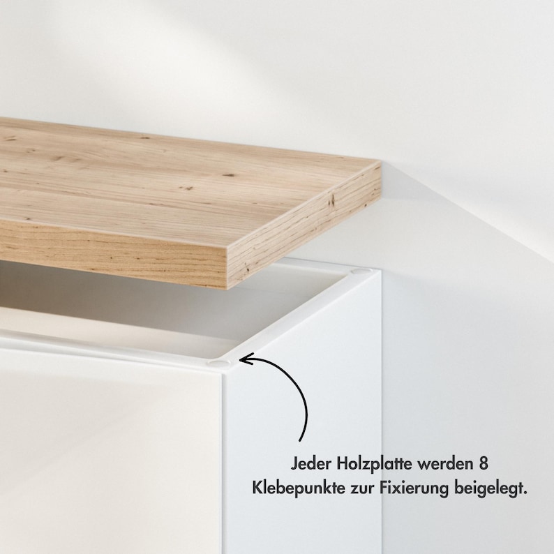 Holzplatte für Ikea Trones 1, 2 und 3 Schuhschränke nebeneinander Eiche