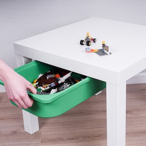 Ikea Lack table holder for Trofast boxes, wooden rail, holding rail for game table, optionally including box