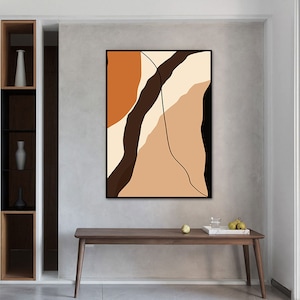 Abstract Brown Line Art Print: Modern Wall Decor (Digital Download)