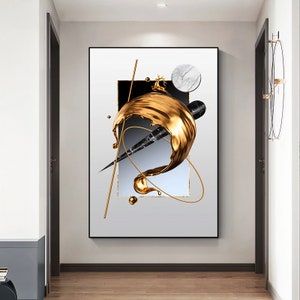 Golden Splash Abstract Art Print: Modern Wall Decor (Digital Download)