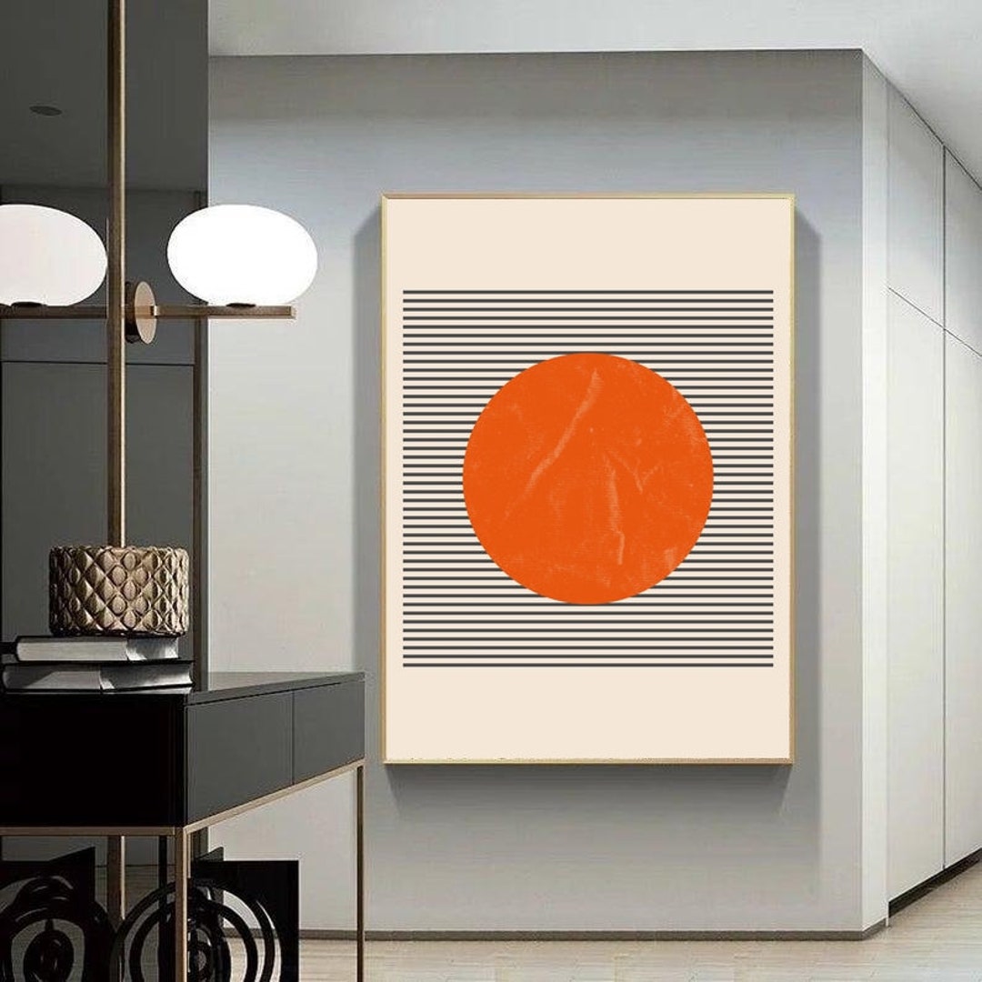 Printable Orange Geometric Wall Art Print Abstract Print Art Etsy