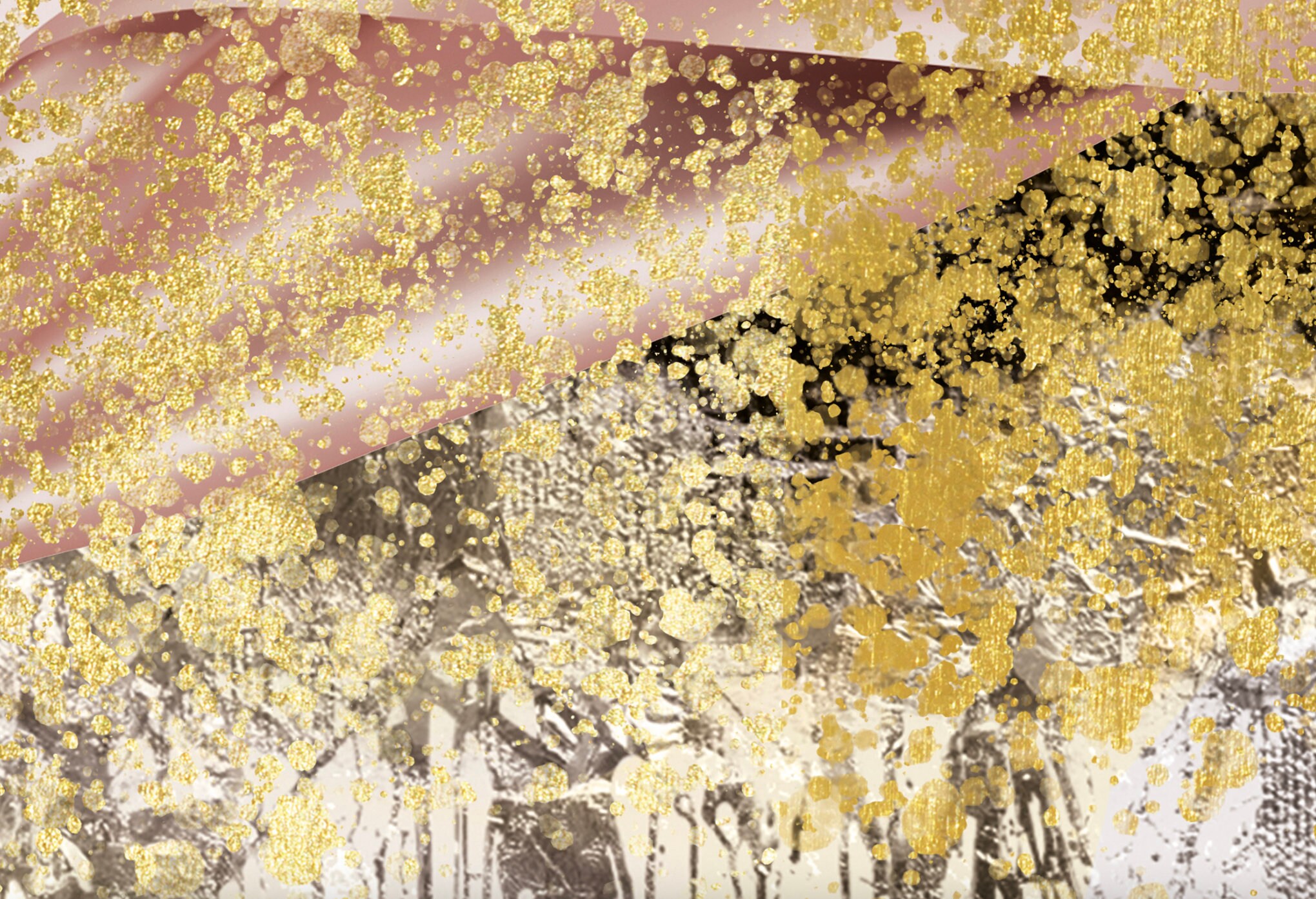 Printable Rose Gold Set of 3 Wall Art Print Bohemian Gold Etsy