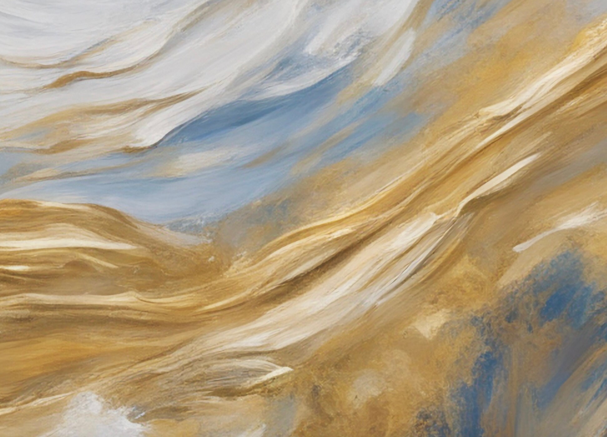 Printable Blue Gold Oil Abstract Wall Art Print, Print Art, Wall Decor ...