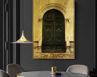 Morocco Door Print: Cuenca Wall Art, Golden Abstract (Digital Download)