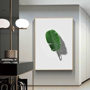 Green Leaf Wall Art Print: Abstract Tropical Decor (Digital Download)
