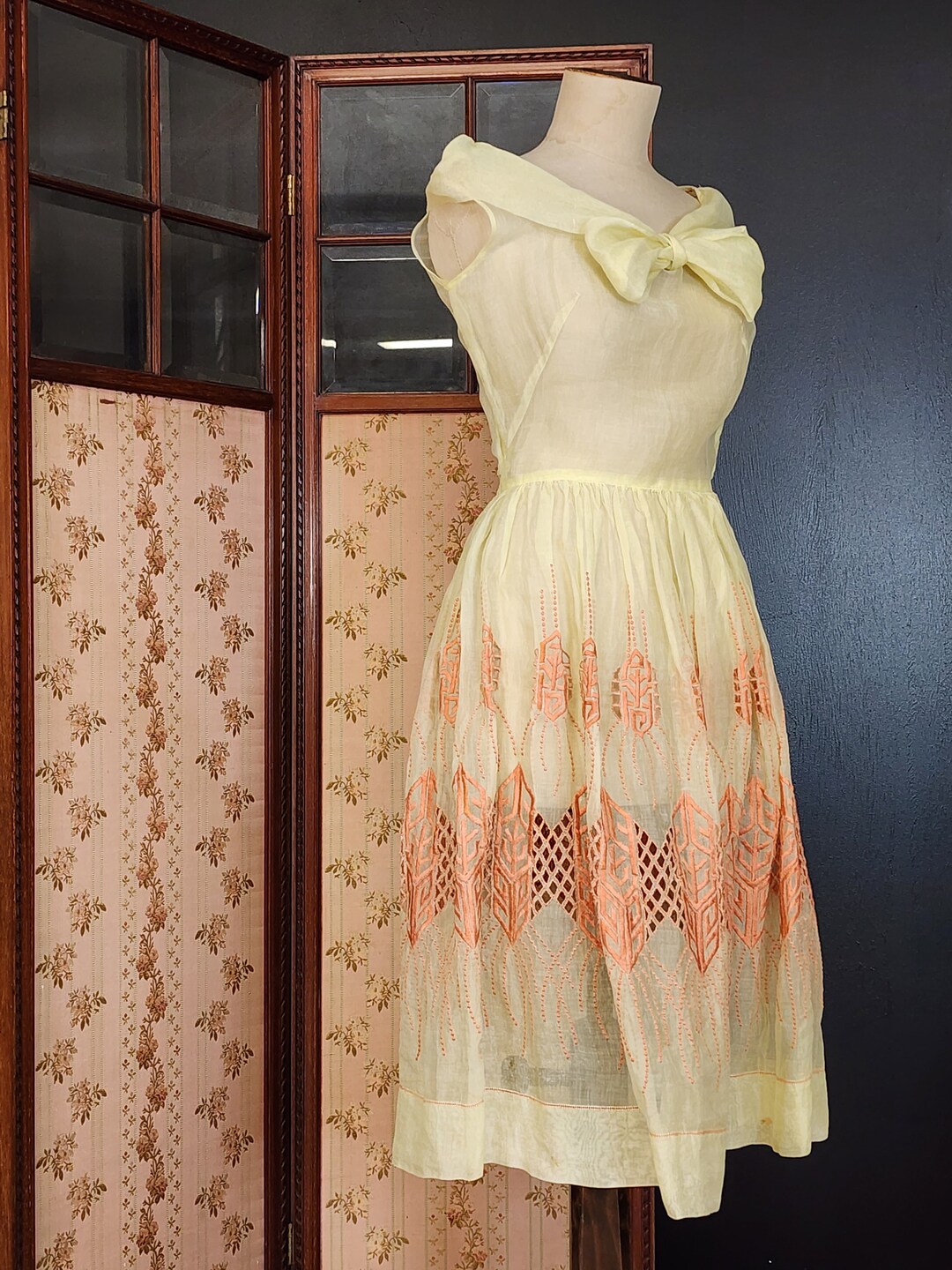 30% SALE /// Vintage 1950s Silk Organza Dress by Donald Originals | XS main image 1