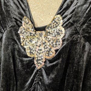 1930s Art Deco Black Silk Velvet Evening Gown - Etsy