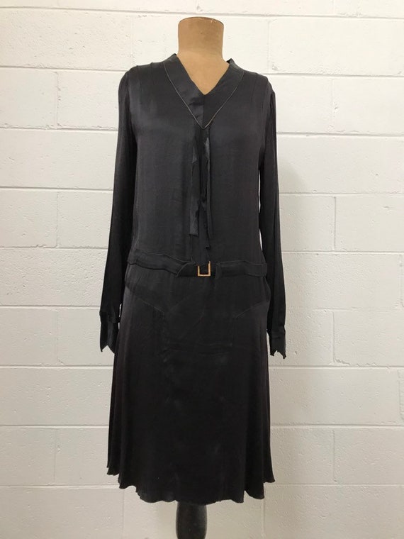 1920s Witchy Satin Day Dress