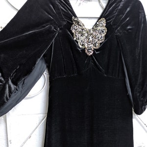 1930s Art Deco Black Silk Velvet Evening Gown - Etsy