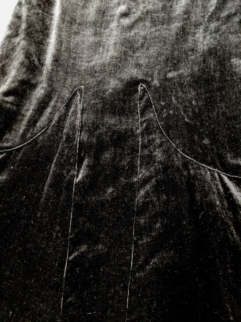 1930s Art Deco Black Silk Velvet Evening Gown - Etsy