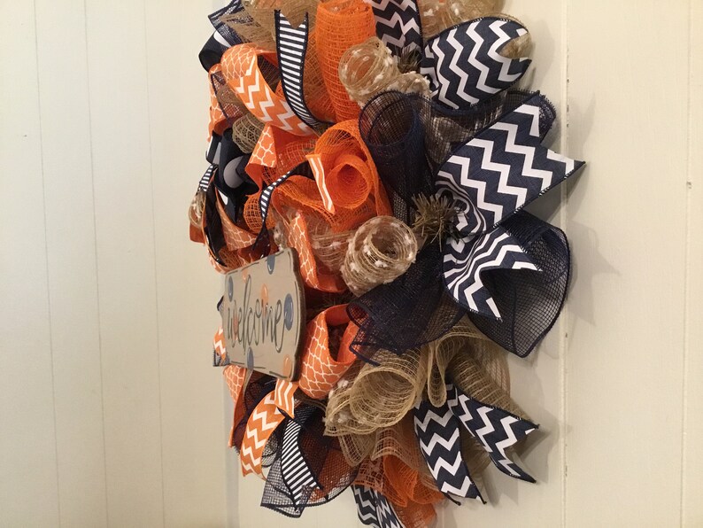 Year Round Wreath Housewarming Wreath Spring Wreath Whimsical Wreath Welcome Wreath Everyday Wreath Football Decor Front Door Decor