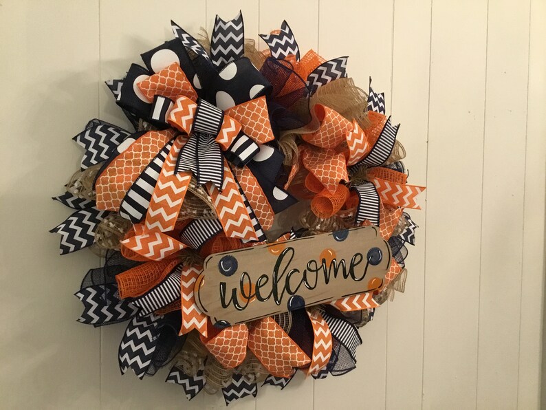 Year Round Wreath Housewarming Wreath Spring Wreath Whimsical Wreath Welcome Wreath Everyday Wreath Football Decor Front Door Decor