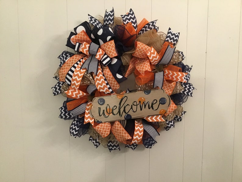 Year Round Wreath Housewarming Wreath Spring Wreath Whimsical Wreath Welcome Wreath Everyday Wreath Football Decor Front Door Decor