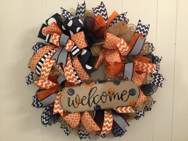 Year Round Wreath Housewarming Wreath Spring Wreath Whimsical Wreath Welcome Wreath Everyday Wreath Football Decor Front Door Decor