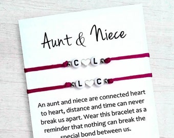 Aunt and niece, gift for aunt, Niece gift from aunt, gift for niece, Valentines Aunt gift, Aunt and niece bracelet, Gifts for nieces