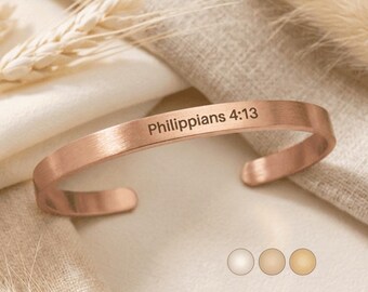 Philippians 4:13, I can do all things through Christ, Christian gift, Bible verse, Bible quote, Inspirational jewelry