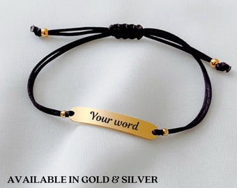 Word of the year bracelet, Word bracelet, Personalized bracelet, Custom word bracelet, Intention bracelet, Inspirational jewelry, Motivation