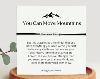 You can move mountains, Graduation gift, Motivation, Inspirational, Support, Off to college, Inspirational jewelry, Mental health gift