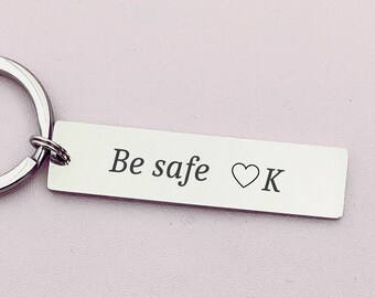 Be safe keychain, New driver gifts, New driver keychain, Drivers license keychain, Student driver keychain, Race car driver keychain, Pilot