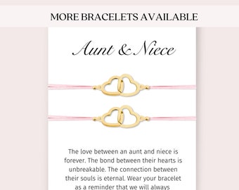 Aunt and niece gifts, Aunt and niece bracelets, Niece gift, Matching bracelets, Niece birthday gift, Interlocking hearts bracelet, Jewelry