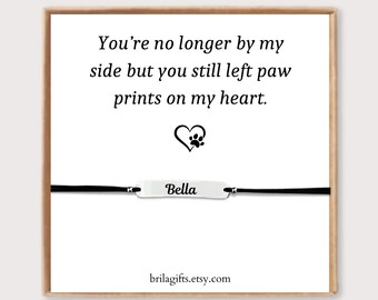 Pet loss gift, Sympathy card, Pet memorial gift, Pet loss bracelet, Personalized pet name bracelet, Dog loss gift, Pet bracelet, Cat loss