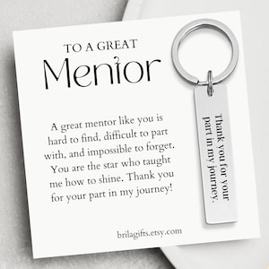 Mentor gift, Mentor keychain, Personalized gift for mentor from student, Mentor teacher gift, Gift for men, Gift for women, Mentor thank you