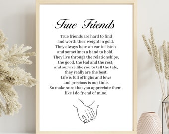 Friendship Gift, Friendship quote, Printable wall art, Gift for Guy Male Friend, Best friend gifts, Digital print, Best friend gift