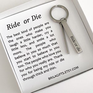 Best Friend Gift, Ride or Die Gift, Personalized Friendship Gift, Gift for Guy Male Friend, Thick and Thin Keychain, Bridesmaid Gift, Sister