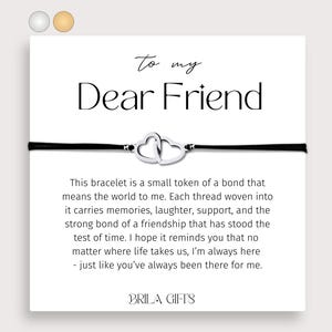 Cadeau d'amitié sentimentale avec carte d'amitié et poème, cadeau d'anniversaire pour meilleur ami, bracelet pour meilleur ami, petit cadeau sincère pour un ami