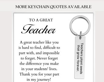 Teacher gifts, Teacher keychain, School leaving gift for teacher, Appreciation gift, Thank you gift, Gift for male teacher, Personalized