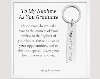 Personalized Graduation Keychain, Nephew Gift, Graduation Gift for Boys, Graduation Gift for Nephew, Graduation Gift for Guys, College