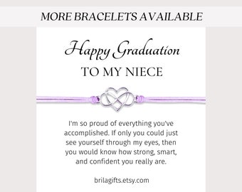 Happy graduation to my niece, Graduation gift for niece, Niece gift, So proud of you, Graduation gift for her, Graduation bracelet, Senior