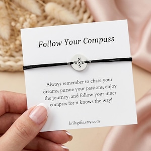 Graduation Gift, Motivational Gifts, Compass Bracelet, Daughter, Congratulations, High School Graduation Gift, College, Middle School