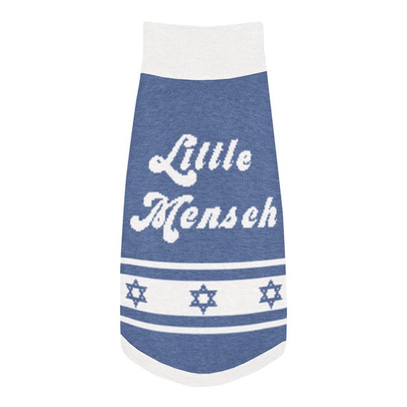 Little Mensch Jewish knitted pet sweater