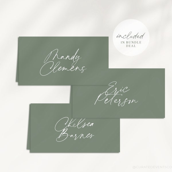 Sage Wedding Place Cards | Sage Name Cards | Sage Green Wedding | Sage Green Place Card Templates | Sage Green Wedding Signs