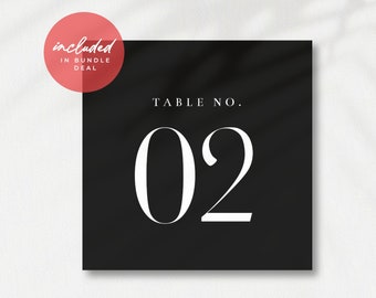 Modern Square Table Numbers | Square Table Numbers | Modern Black Square Wedding Table Numbers | Black Square Table Numbers