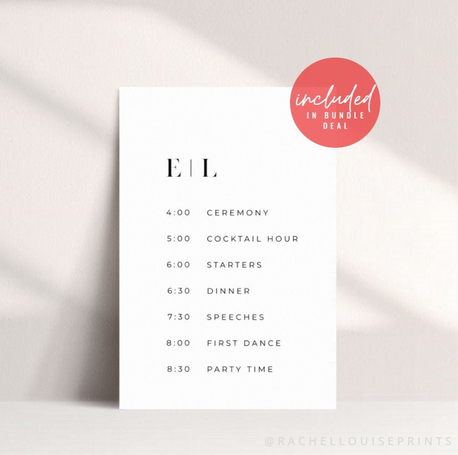 Modern Order of Events Sign Modern Order of Events Template Modern Order of Events Printable