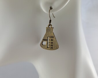 Test Tube And Flask Earrings Miniblings Chemistry Acrylic LC Neon Green