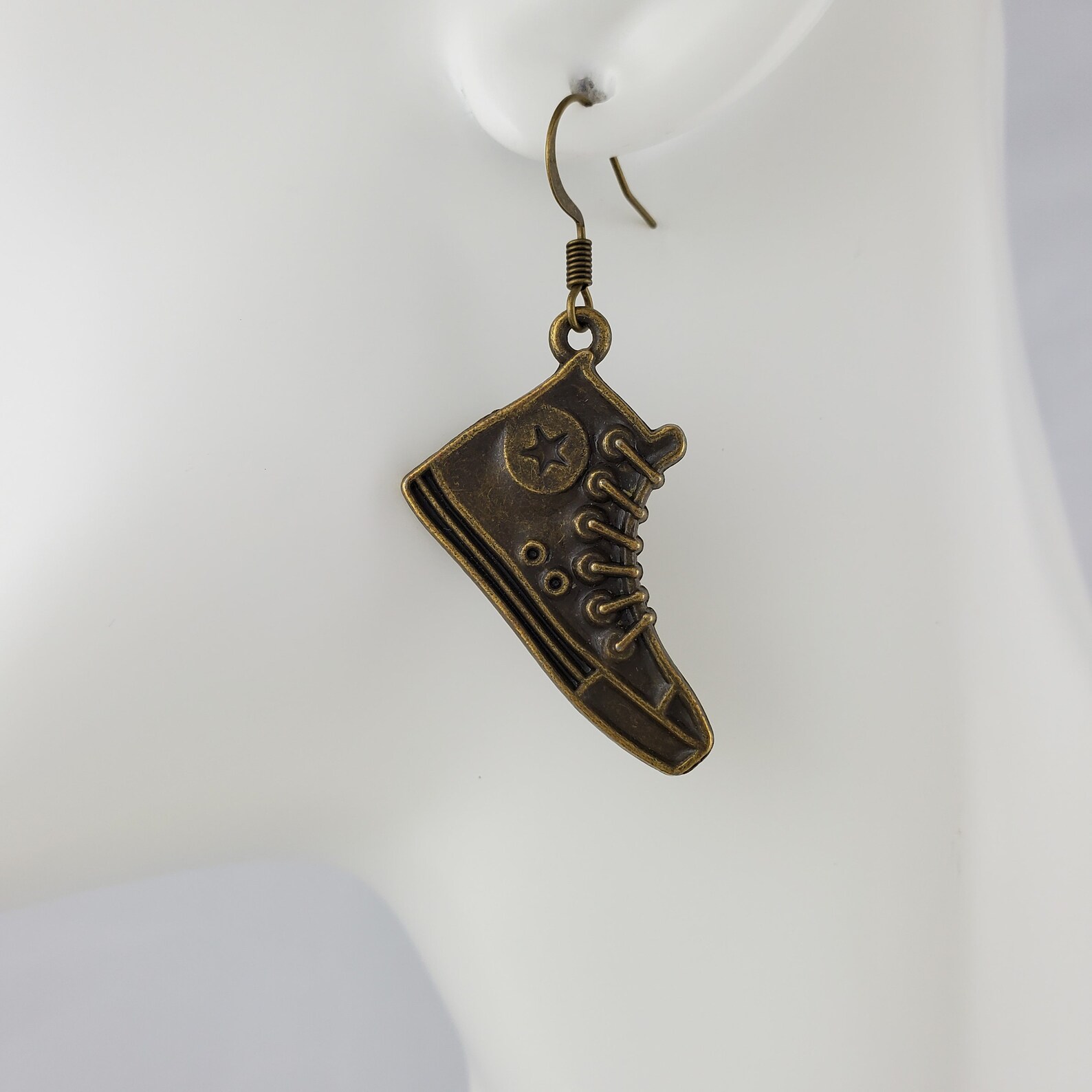 Converse Style Canvas Shoes Dangle Charm Earrings Etsy