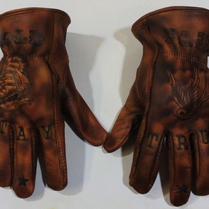 Hold Fast/Stay True Leather Gloves