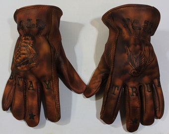 Hold Fast/Stay True Leather Gloves