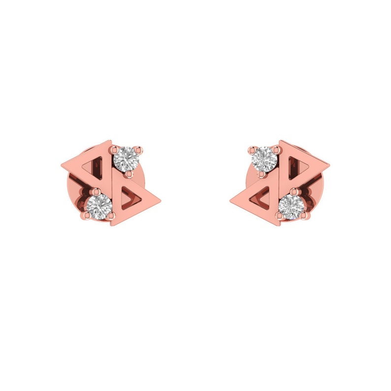Vanna Jewels Daily Wear Stud Earrings Solid Gold Genuine Diamond Precious Jewelry