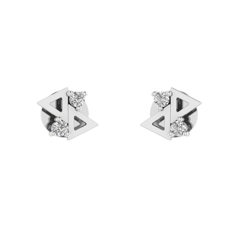 Vanna Jewels Daily Wear Stud Earrings Solid Gold Genuine Diamond Precious Jewelry
