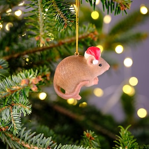 Novelty Mouse Christmas Ornament – Woodland Animal Tree Decoration