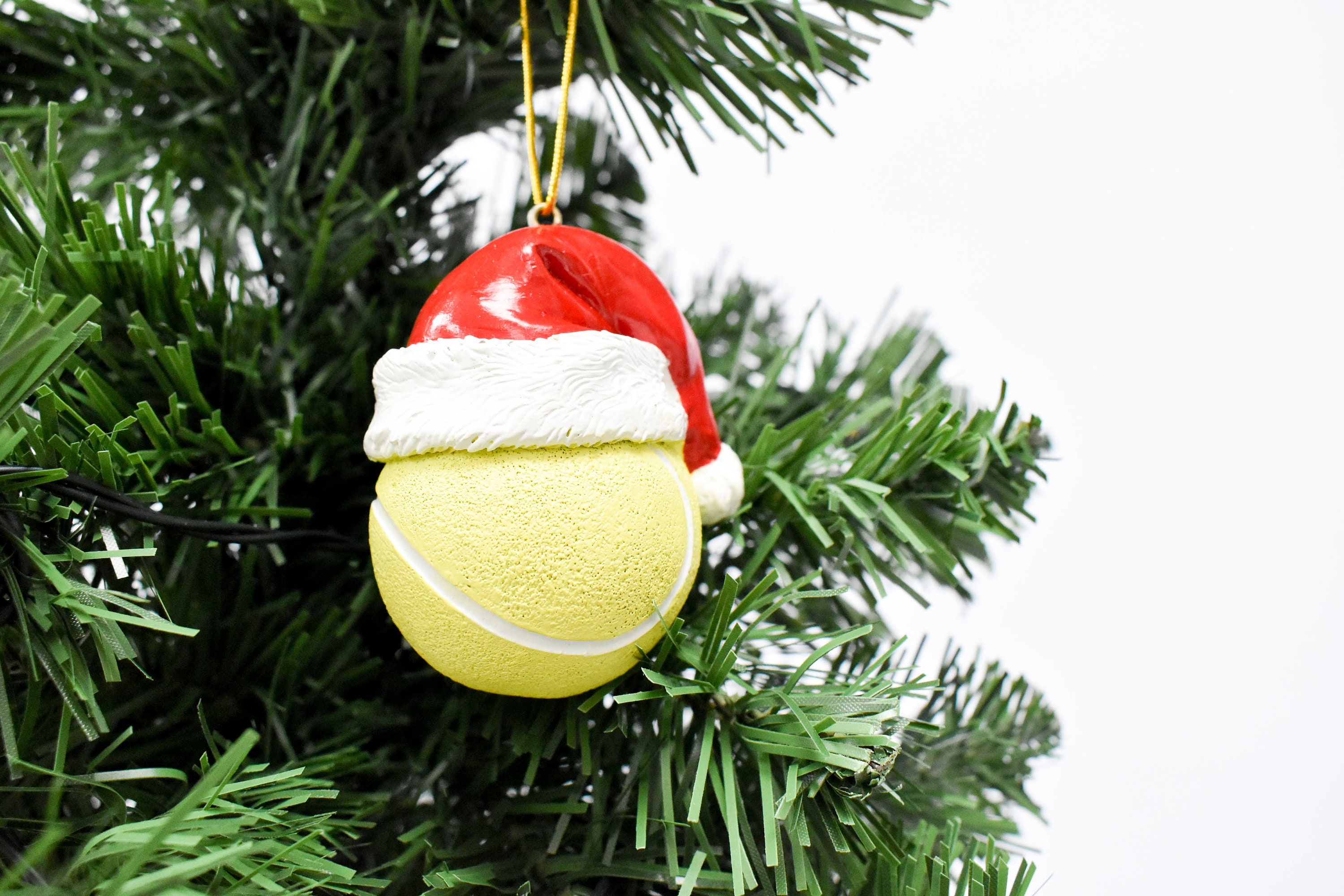 Santa Sport Tennis Ball Hanging Christmas Tree Etsy
