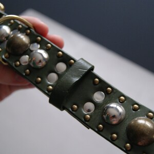 Green Swamp Monster Dog Collar (neck circumference 14 1/2 to 17 1/2")