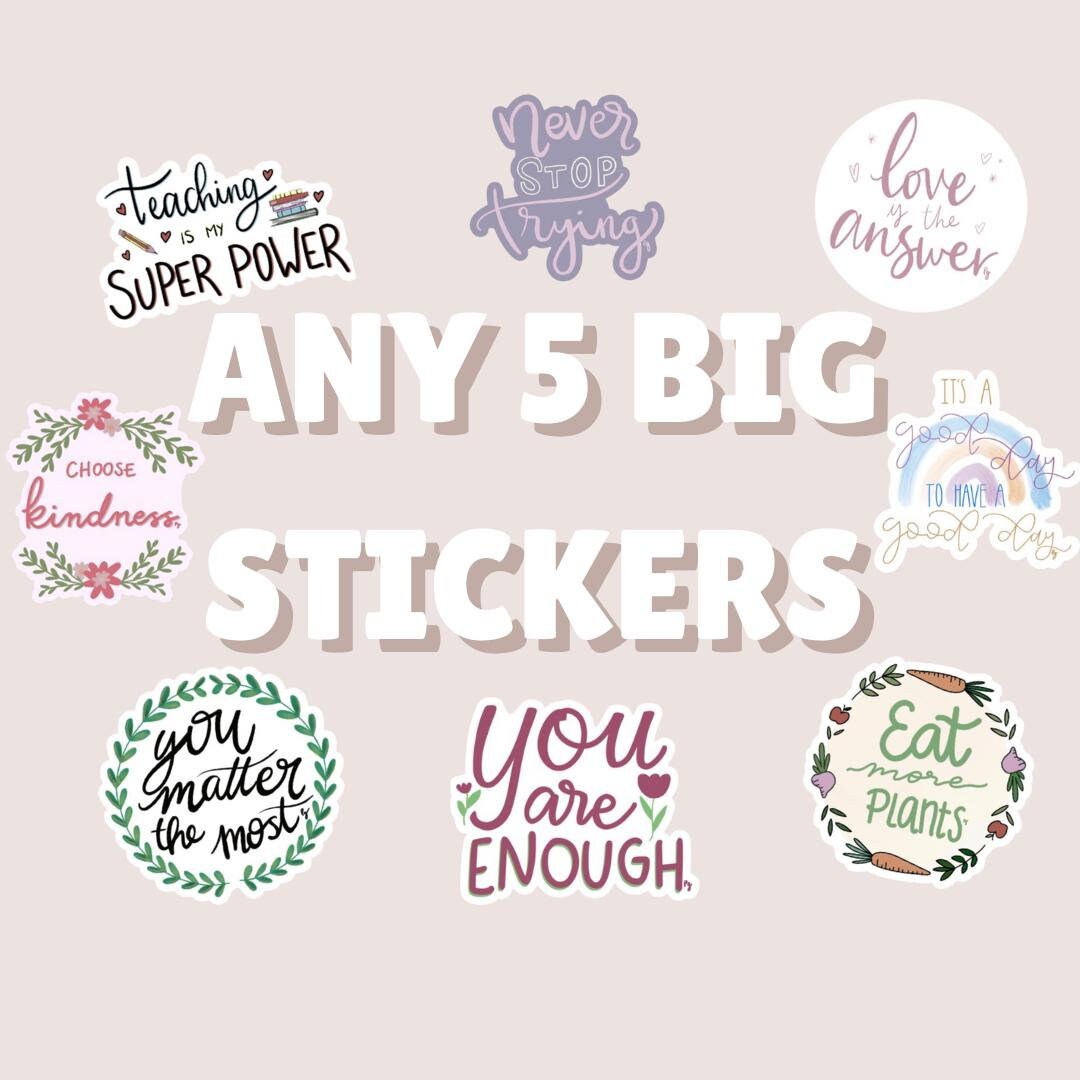 Any 5 Big Stickers, Waterproof Laptop Stickers, Choose Your Own Sticker ...